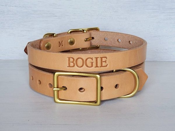 The Natural Dusty Collar – Full Grain Bridle Leather Dog Collar, Handmade in the USA - Image 2