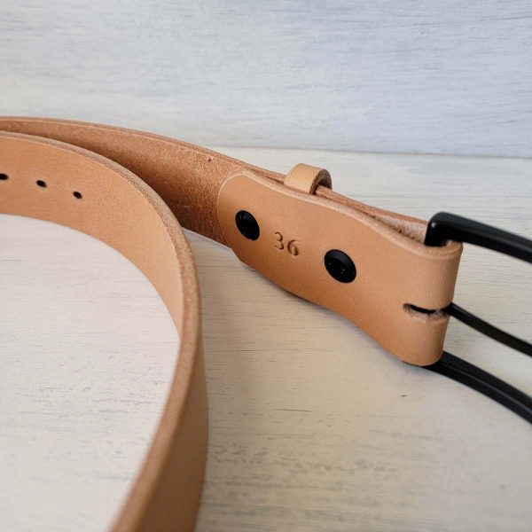 The Natural Dusty Belt – 1.5" Full-Grain Bridle Leather, Handmade in the USA - Image 3