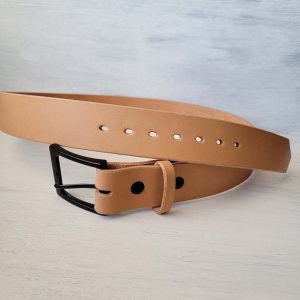 The Natural Dusty Belt – 1.5" Full-Grain Bridle Leather, Handmade in the USA